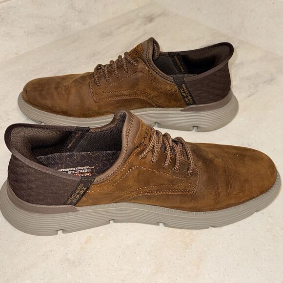 Skechers Hands Free Slip-Ins Garza Gervin Shoes Brown Leather Mens 11.5 EUR 45.5 - Picture 11 of 12